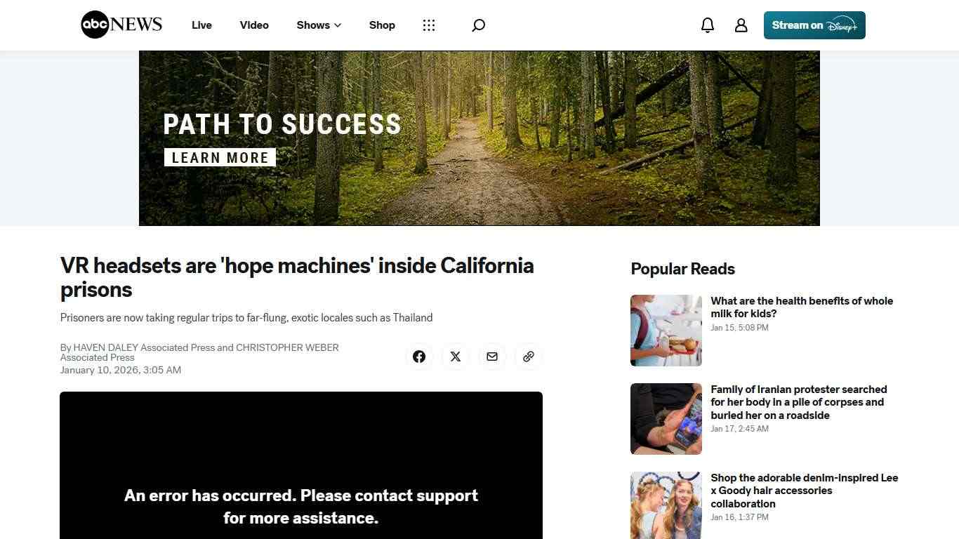 VR headsets are 'hope machines' inside California prisons - ABC News