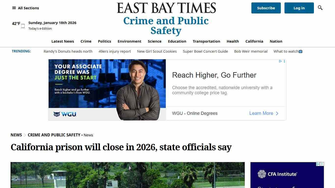 California prison will close in 2026, state officials say